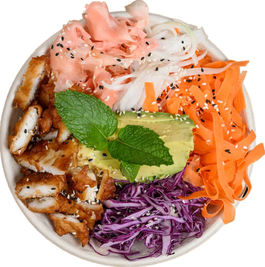Karaage poke bowl at Pokenom Glenelg — healthy poke in Adelaide
