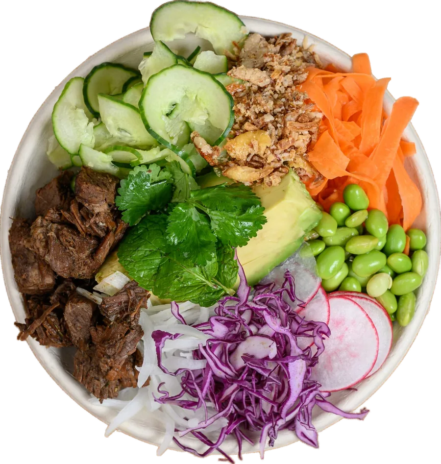 Beef poke bowl at Pokenom Glenelg — healthy poke in Adelaide