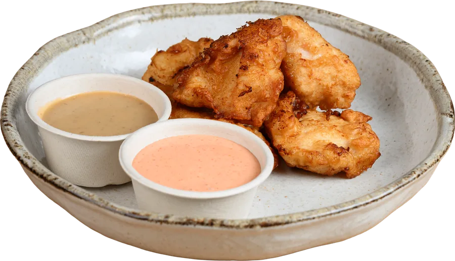 6pc Karaage Bites (with sauce) — crispy karaage side at Pokenom Glenelg, Adelaide