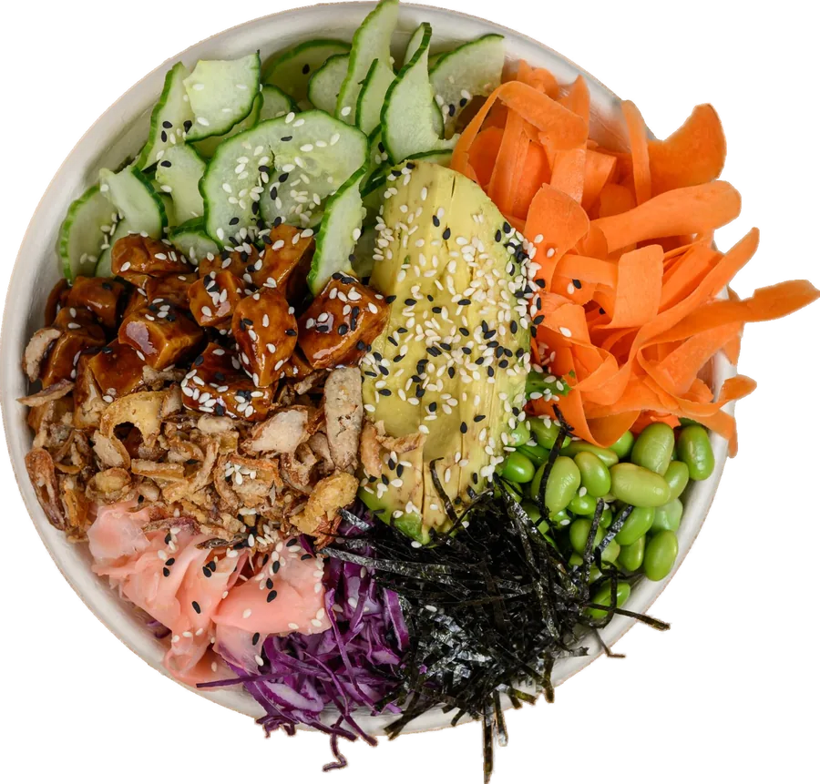 Tofu poke bowl cutout — fresh healthy poke at Pokenom Glenelg, Adelaide